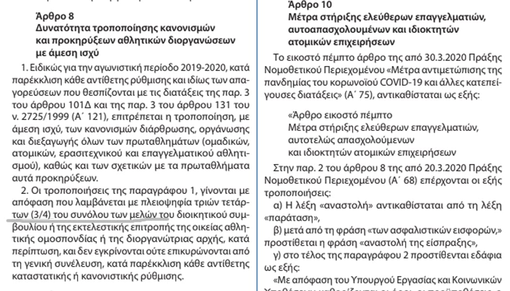 Αυτή είναι η νομοθετική διάταξη που επικαλείται ο Λεβαδειακός