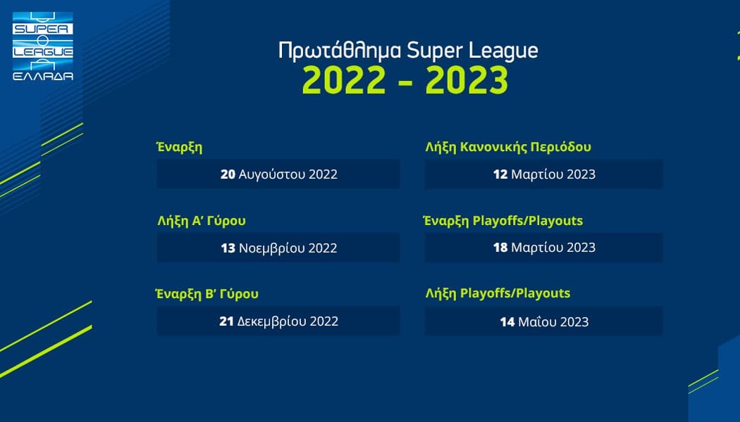 Οι ημερομηνίες-κλειδιά της φετινής Super League