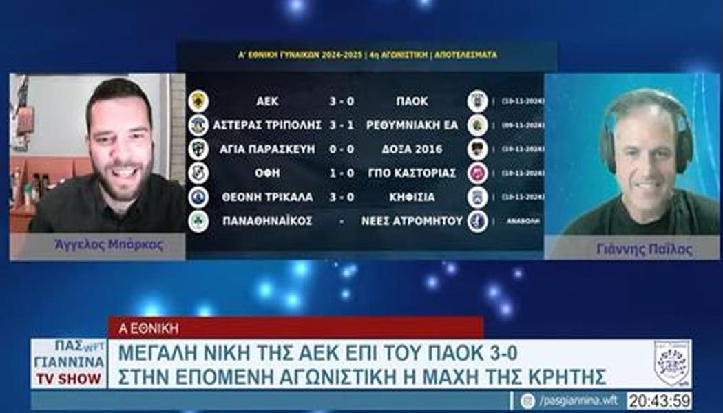 Η εκπομπή της Τρίτης του ΠΑΣ Γιάννινα WFT με τα νέα για το γυναικείο ποδόσφαιρο (video)
