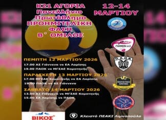 Στα Γιάννενα οι αγώνες του Β’ ομίλου της προημιτελικής φάσης βόλεϊ Κ21 αγοριών