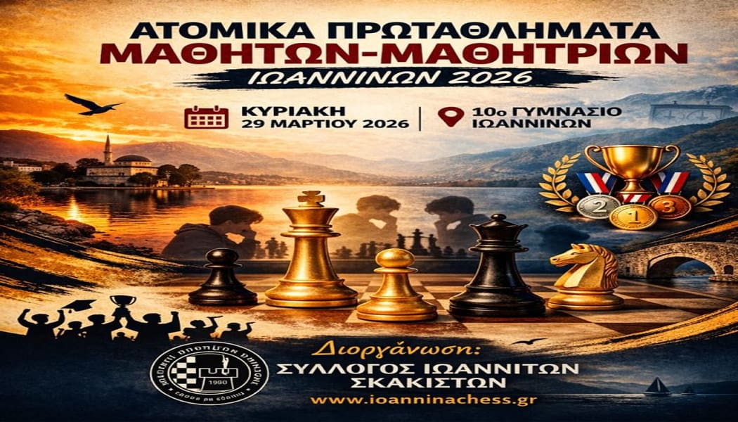 Διεξαγωγή ετήσιου Μαθητικού Πρωταθλήματος σκάκι στα Ιωάννινα