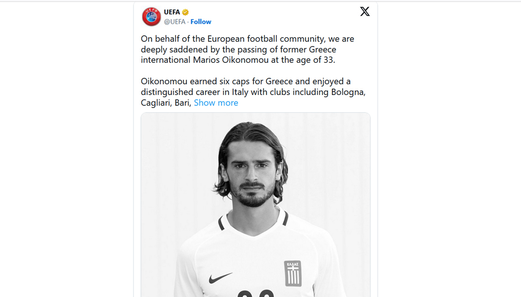 Το “αντίο” της UEFA στον Μάριο Οικονόμου